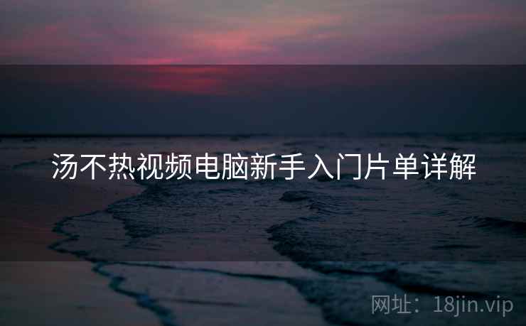 汤不热视频电脑新手入门片单详解